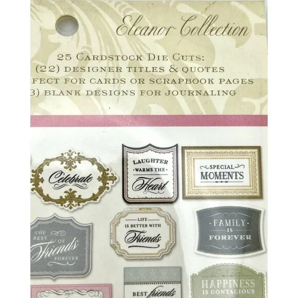 Anna Griffin Elenor Collection 3D Stickers Die Cuts Sentiments 3 pc Lot Retired - Picture 9 of 11